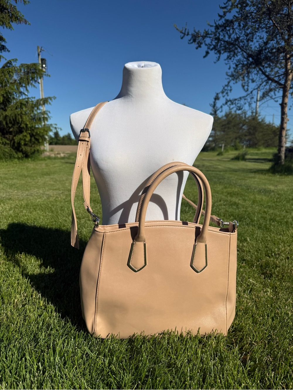 Nine West Beige Vintage Style Purse with Adjustable Strap